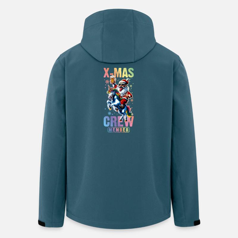 Weihnachts Crew Weihnachtsmann Einhorn - Recycelte Männer Softshell-Jacke von Stanley/Stella - Dunkles Petrol