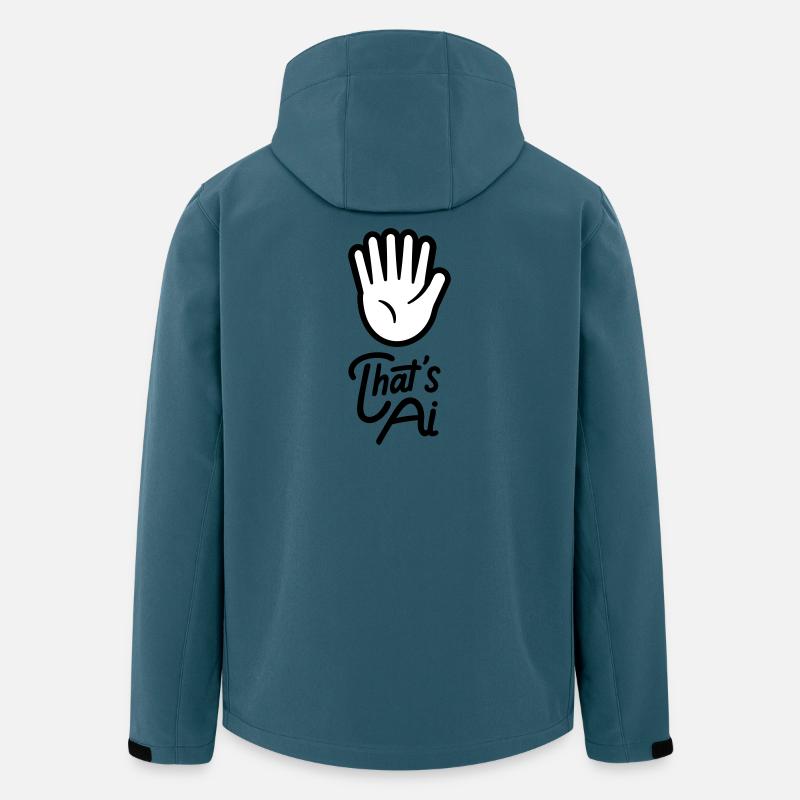 "That's AI" Hand with 6 Fingers Emblem - Recycelte Männer Softshell-Jacke von Stanley/Stella - Dunkles Petrol