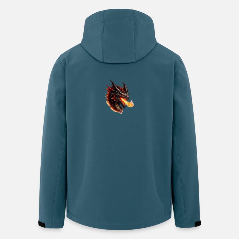 Feuerdrache Flammendes Haupt - Recycelte Männer Softshell-Jacke von Stanley/Stella - Dunkles Petrol