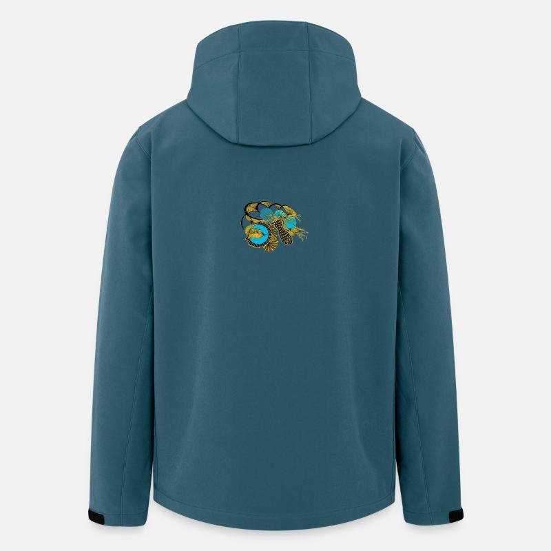 Koï doré avec cercles bleus - Veste softshell homme en polyester recyclé Stanley/Stella - bleu pétrole foncé