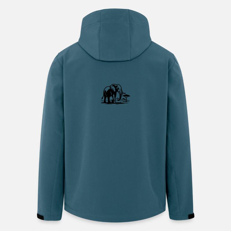 Elefant Silhouette Savanne - Recycelte Männer Softshell-Jacke von Stanley/Stella - Dunkles Petrol