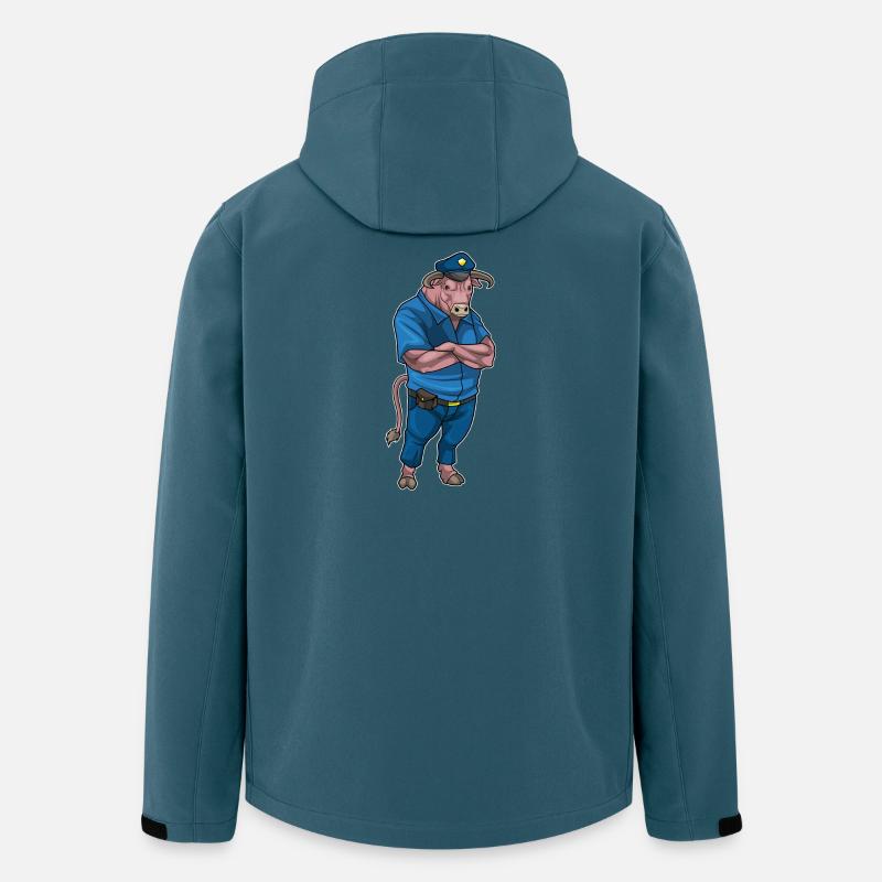 Stier Polizist Polizei - Recycelte Männer Softshell-Jacke von Stanley/Stella - Dunkles Petrol