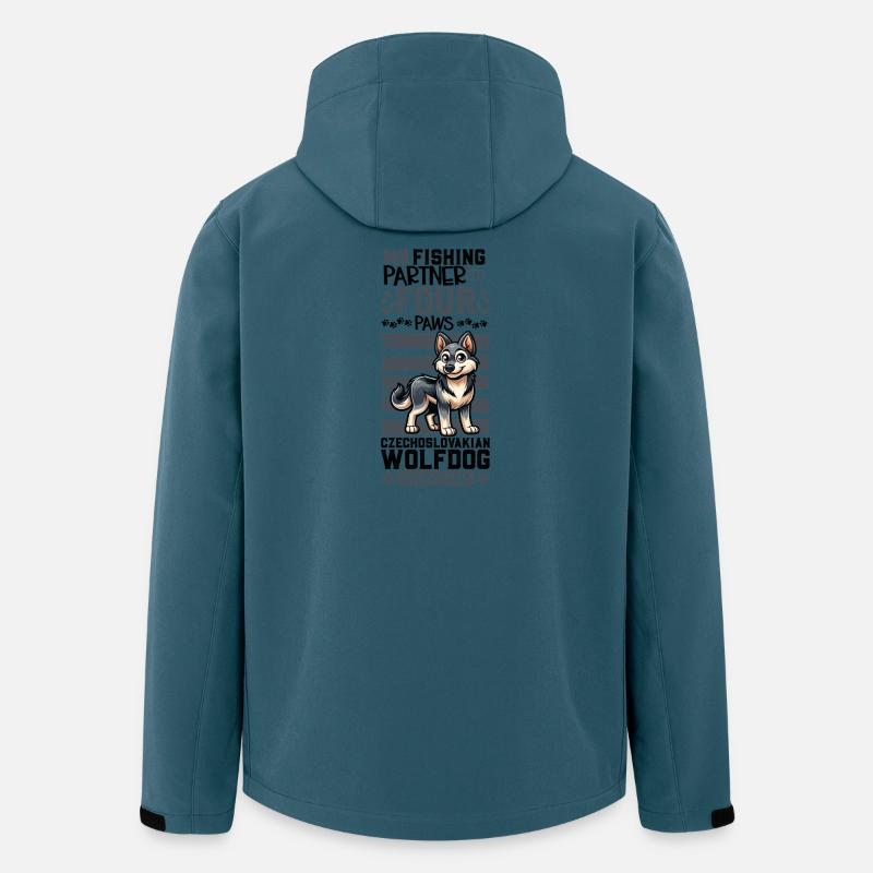 Angeln und Tschechoslowakischer Wolfhund - Recycelte Männer Softshell-Jacke von Stanley/Stella - Dunkles Petrol