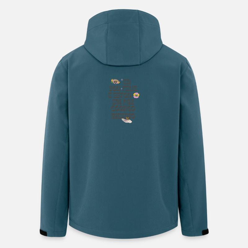 Psychedelische Typo Feliz - Recycelte Männer Softshell-Jacke von Stanley/Stella - Dunkles Petrol
