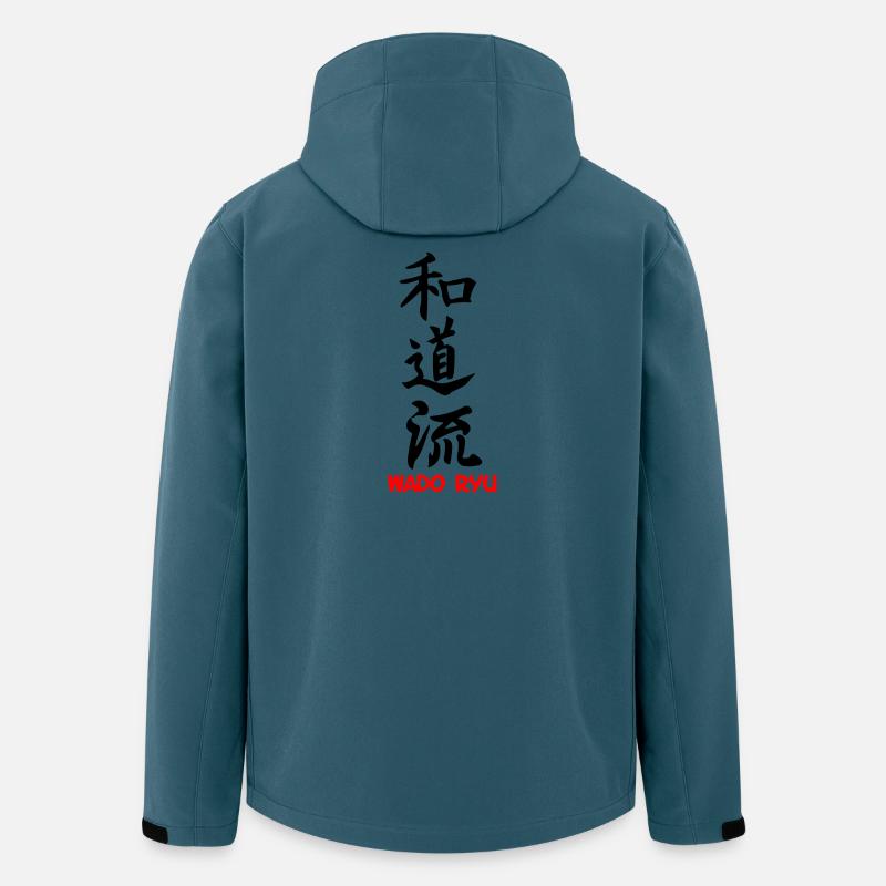 Wado Ryu Karate japanisch geschrieben schwarze Kanji mit - Recycelte Männer Softshell-Jacke von Stanley/Stella - Dunkles Petrol