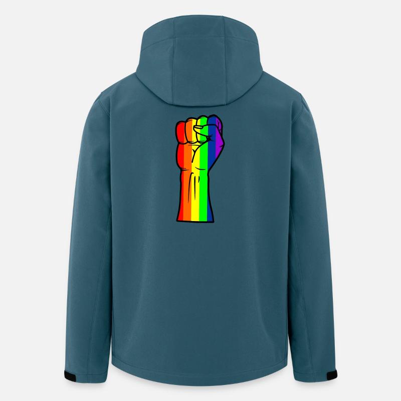 Regenbogen-Handfaust - Recycelte Männer Softshell-Jacke von Stanley/Stella - Dunkles Petrol