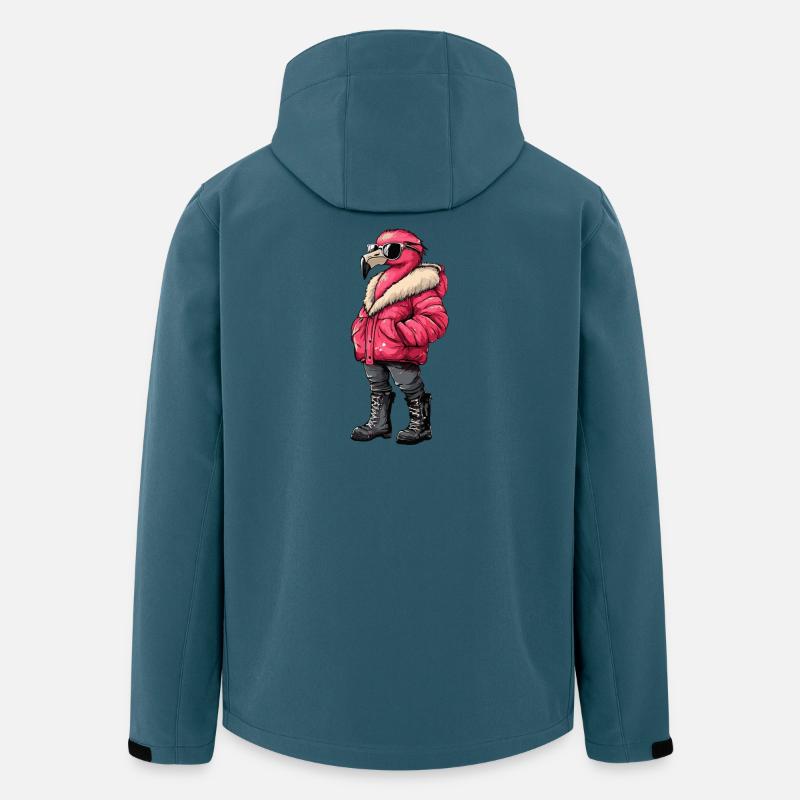 Flamingo Cool Winter - Recycelte Männer Softshell-Jacke von Stanley/Stella - Dunkles Petrol