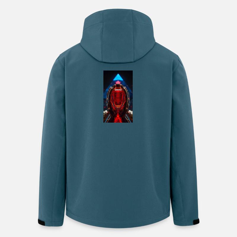 Roter Kristall RoboHände - Recycelte Männer Softshell-Jacke von Stanley/Stella - Dunkles Petrol