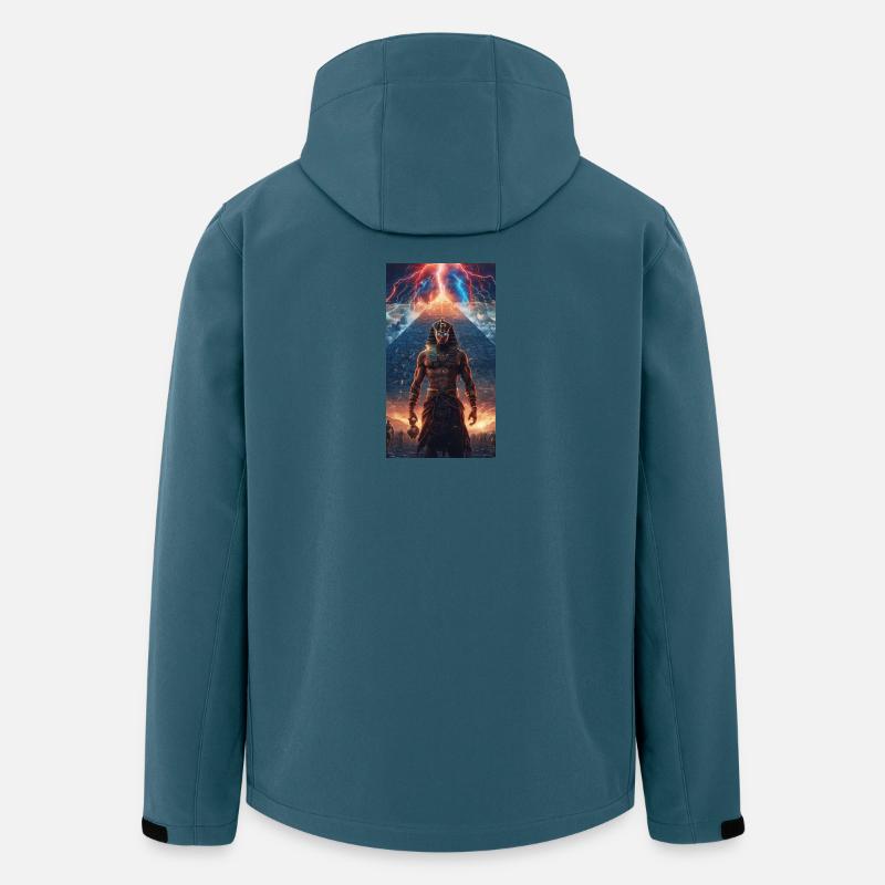 Pharaon du Tonnerre devant la pyramide - Veste softshell homme en polyester recyclé Stanley/Stella - bleu pétrole foncé