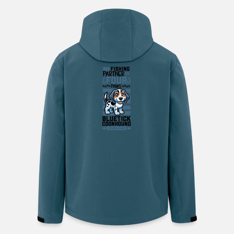 Pêche et Bluetick Coonhound - Veste softshell homme en polyester recyclé Stanley/Stella - bleu pétrole foncé
