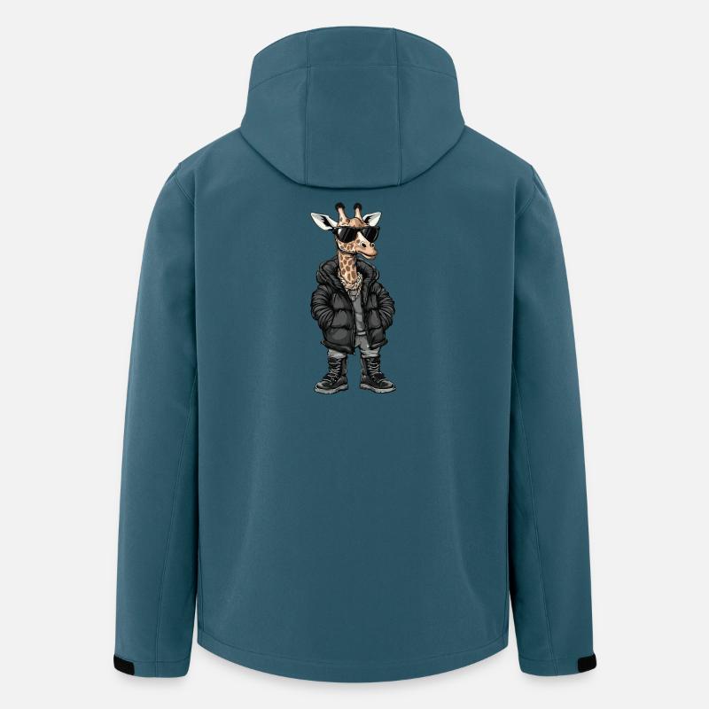 Giraffe Cool Winter - Recycelte Männer Softshell-Jacke von Stanley/Stella - Dunkles Petrol