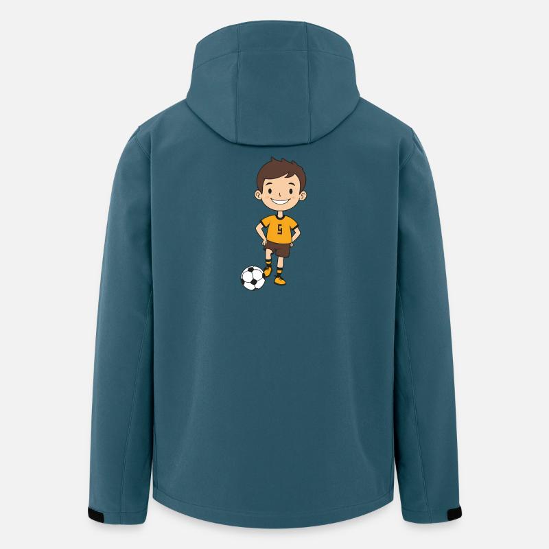 Kicker Junge im Orangen Trikot - Recycelte Männer Softshell-Jacke von Stanley/Stella - Dunkles Petrol