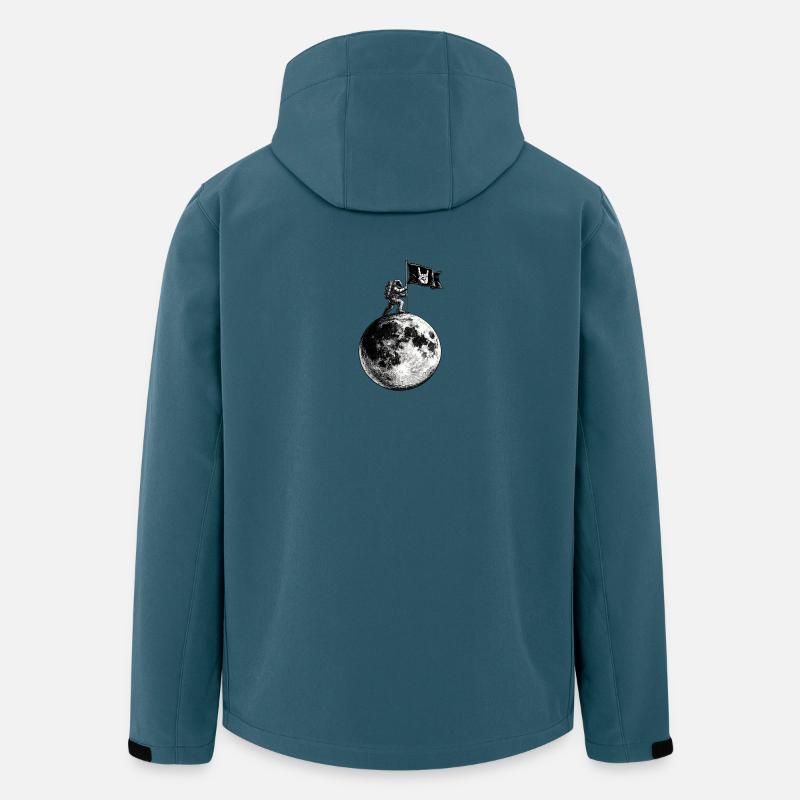 Drapeau lunaire avec panneau jupe - Veste softshell homme en polyester recyclé Stanley/Stella - bleu pétrole foncé