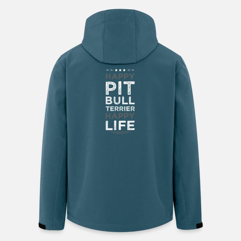 Une vie de pitbull heureuse - Veste softshell homme en polyester recyclé Stanley/Stella - bleu pétrole foncé
