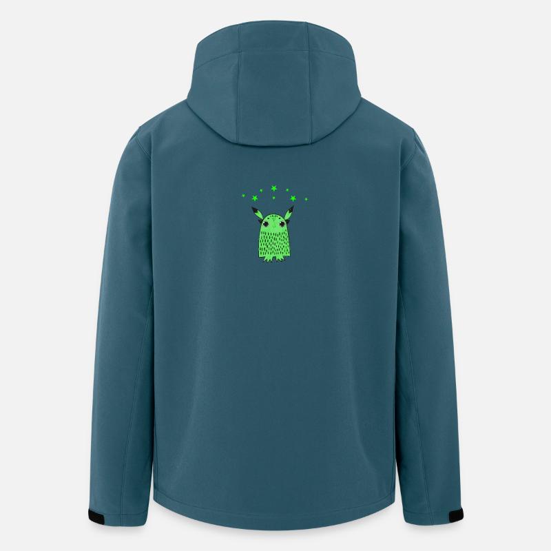Sanftes grünes Monster mit Sternen - Recycelte Männer Softshell-Jacke von Stanley/Stella - Dunkles Petrol