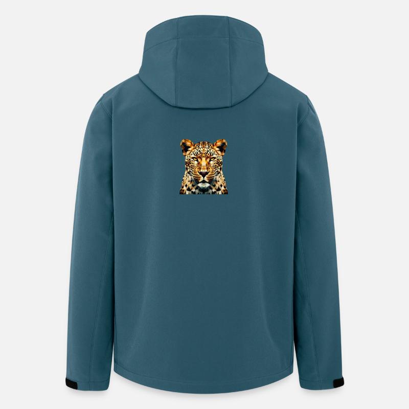 Ein Leopard im Polygon-Stil - Recycelte Männer Softshell-Jacke von Stanley/Stella - Dunkles Petrol
