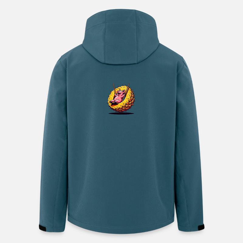 Ananas Schaukel Schweinchen - Recycelte Männer Softshell-Jacke von Stanley/Stella - Dunkles Petrol