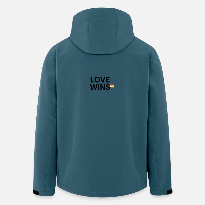 Liebe gewinnt Regenbogen-Herz-Design - Recycelte Männer Softshell-Jacke von Stanley/Stella - Dunkles Petrol