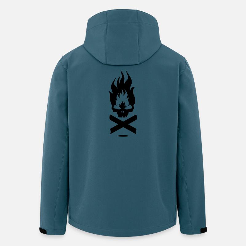 Feuer Symbol mit Skull - Recycelte Männer Softshell-Jacke von Stanley/Stella - Dunkles Petrol