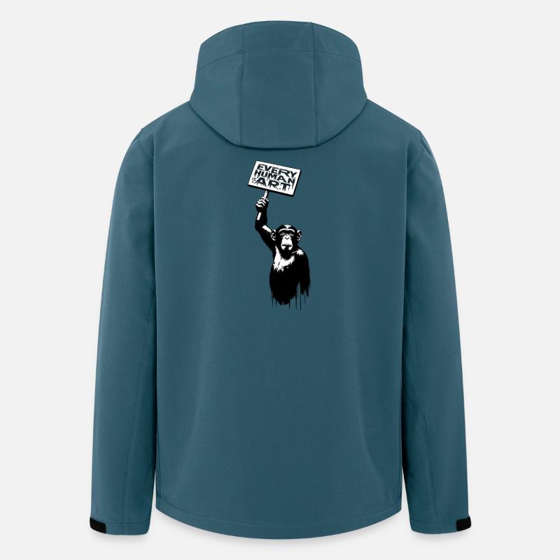 Every Human is Art - Recycelte Männer Softshell-Jacke von Stanley/Stella - Dunkles Petrol