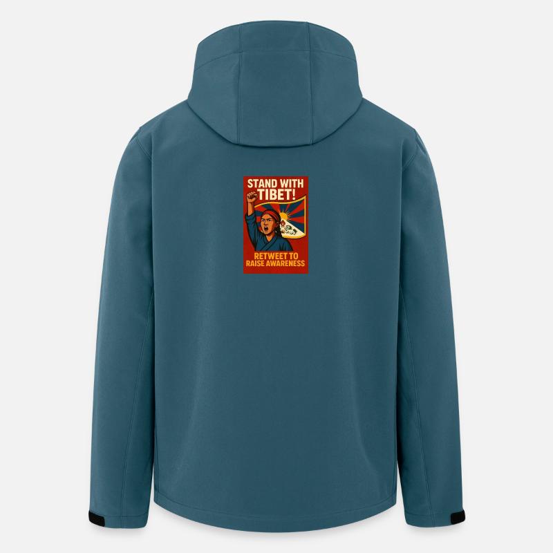 Stehen Sie an der Seite Tibets! - Recycelte Männer Softshell-Jacke von Stanley/Stella - Dunkles Petrol