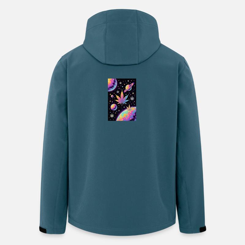 Psychedelische Raum Cannabis Muster - Recycelte Männer Softshell-Jacke von Stanley/Stella - Dunkles Petrol