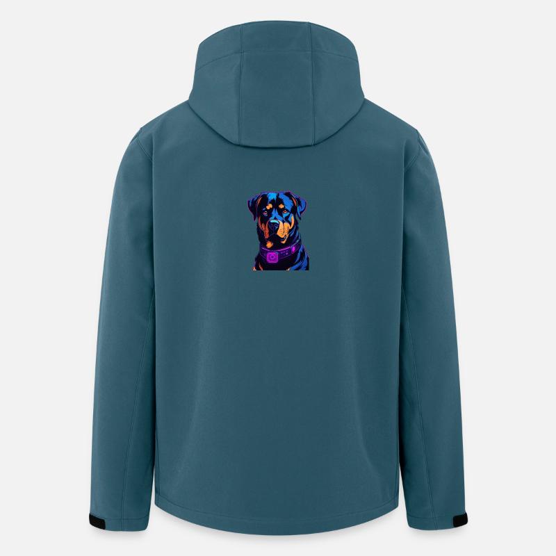 Neon Rottweiler Digital Art - Recycelte Männer Softshell-Jacke von Stanley/Stella - Dunkles Petrol