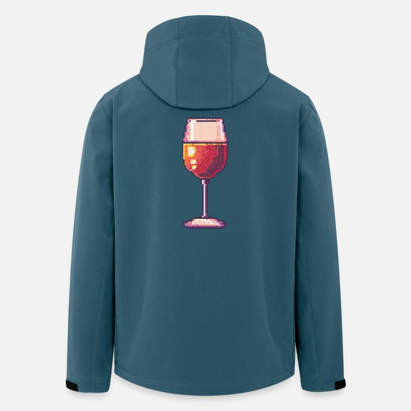 Pixel Weinglas Retro - Recycelte Männer Softshell-Jacke von Stanley/Stella - Dunkles Petrol