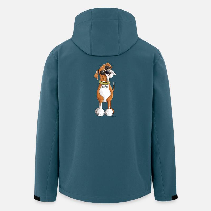 Lustiger Deutscher Boxer - Recycelte Männer Softshell-Jacke von Stanley/Stella - Dunkles Petrol