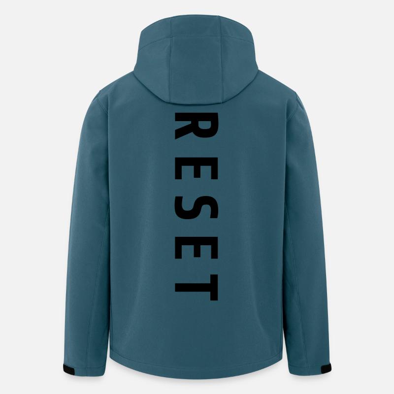Reset Schriftzug Neuanfang Geschenk - Recycelte Männer Softshell-Jacke von Stanley/Stella - Dunkles Petrol