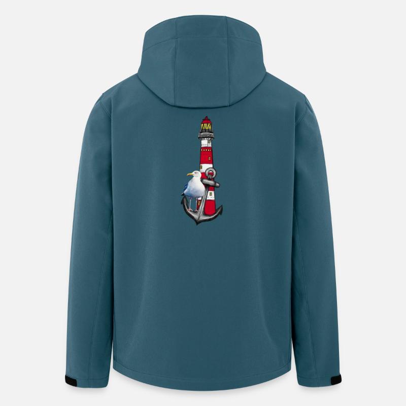 Leuchtturm Strandvogel Grafik Anker - Recycelte Männer Softshell-Jacke von Stanley/Stella - Dunkles Petrol
