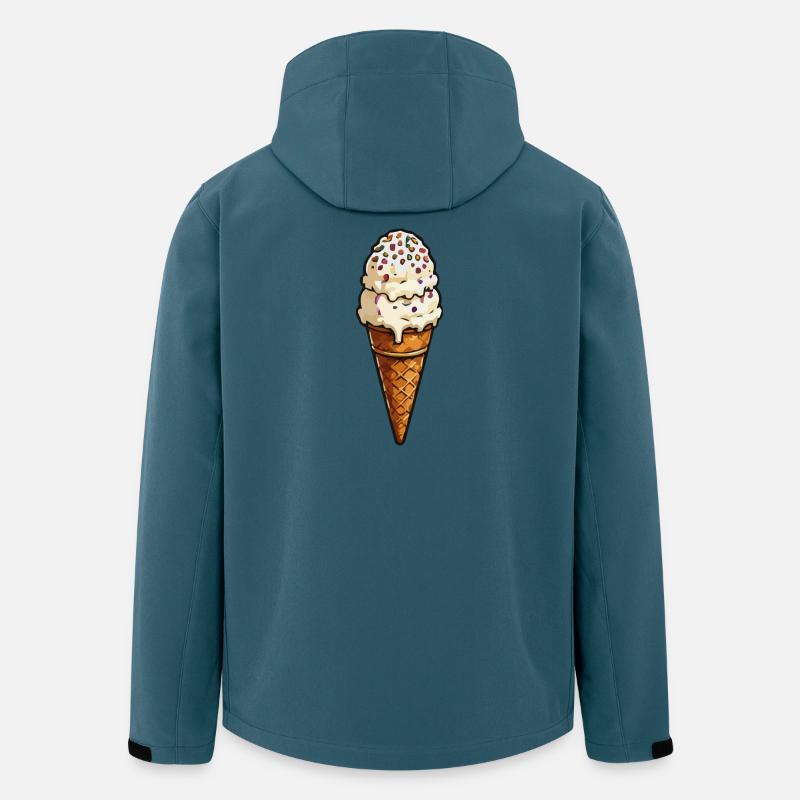 Double glace avec des vermicelles - Veste softshell homme en polyester recyclé Stanley/Stella - bleu pétrole foncé