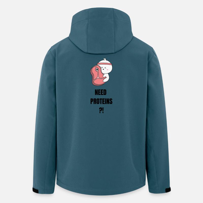 Besoin de protéines - Veste softshell homme en polyester recyclé Stanley/Stella - bleu pétrole foncé