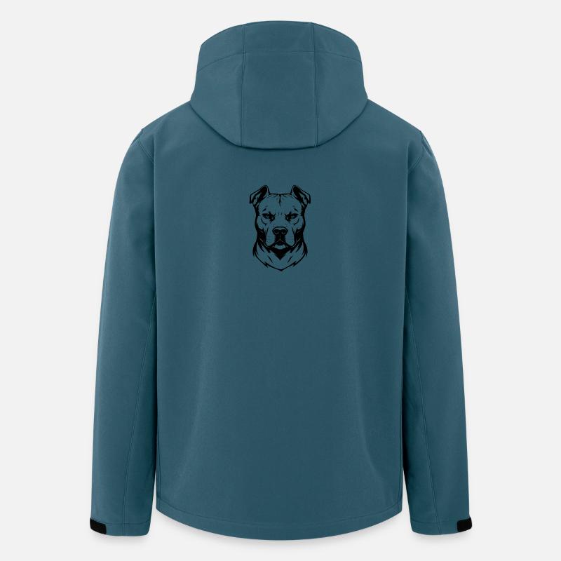 Pitbull Kopf Design schwarz - Recycelte Männer Softshell-Jacke von Stanley/Stella - Dunkles Petrol