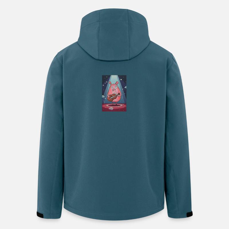 Kosmisches Schwein mit Gitarre - Recycelte Männer Softshell-Jacke von Stanley/Stella - Dunkles Petrol
