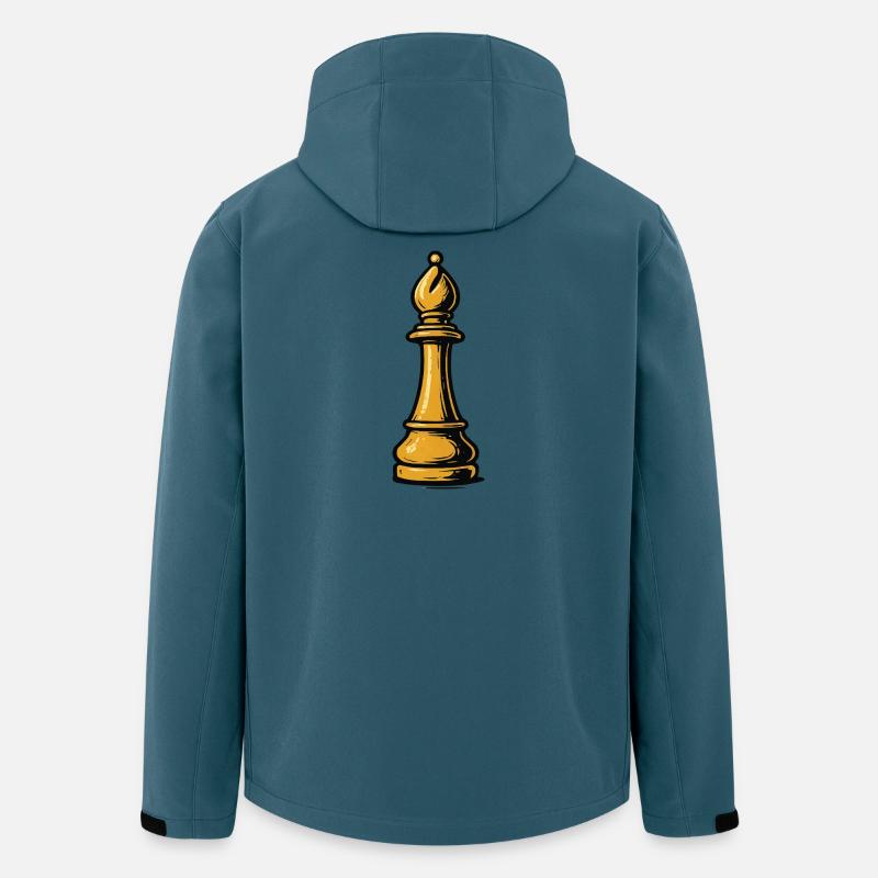 Goldener Läufer Schach-Icon - Recycelte Männer Softshell-Jacke von Stanley/Stella - Dunkles Petrol