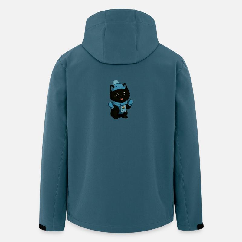 Chien câlin avec chapeau bleu et écharpe - Veste softshell homme en polyester recyclé Stanley/Stella - bleu pétrole foncé