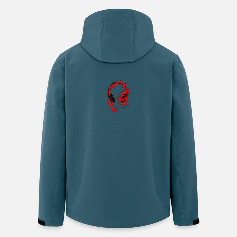 Kopfhörer Wolf Rot auf Schwarz - Recycelte Männer Softshell-Jacke von Stanley/Stella - Dunkles Petrol