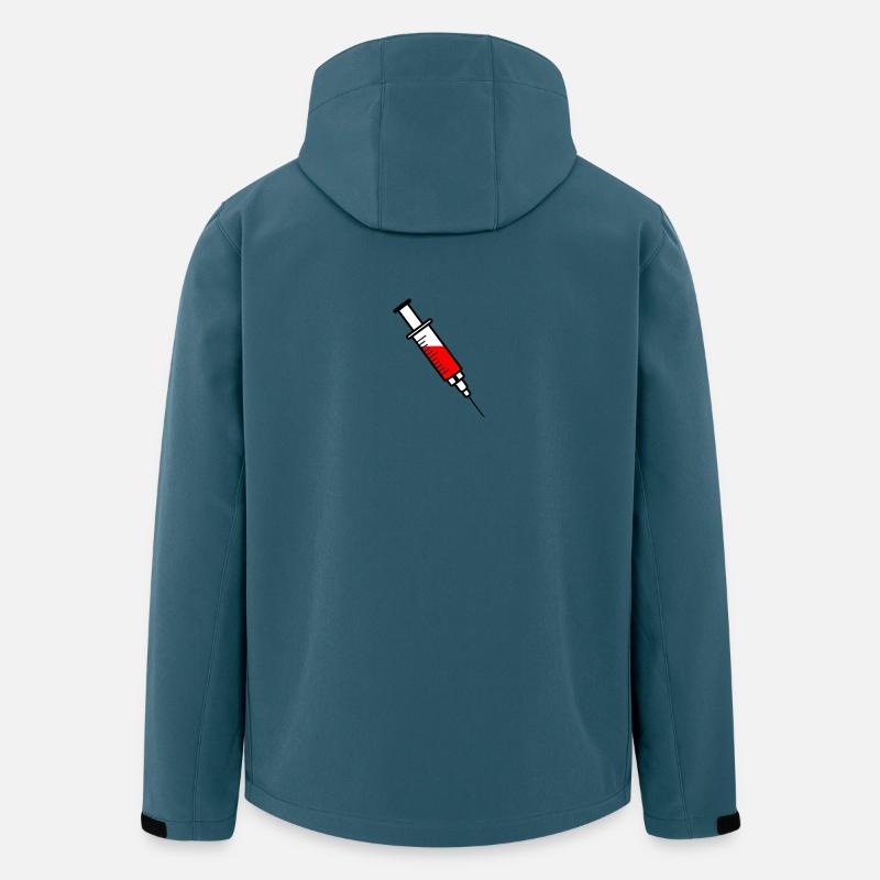 Impfspritze mit rotem flüssigem Medikament - Recycelte Männer Softshell-Jacke von Stanley/Stella - Dunkles Petrol