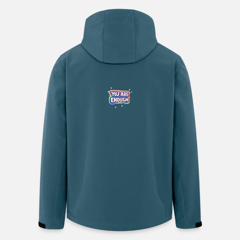 Du bist genug, Regenbogenglanz - Recycelte Männer Softshell-Jacke von Stanley/Stella - Dunkles Petrol