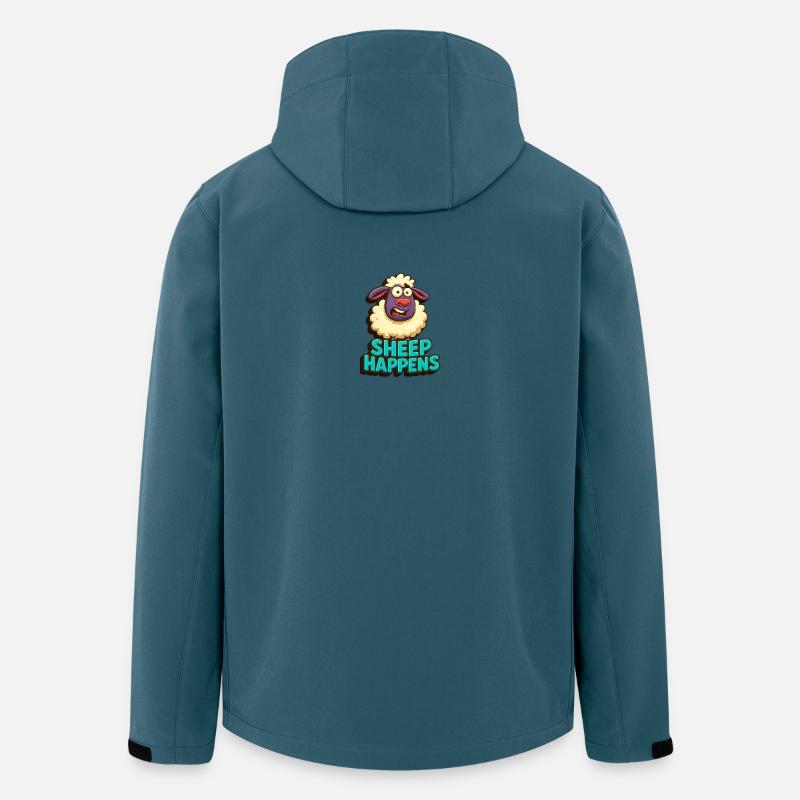Les moutons arrivent – c’est comme ça - Veste softshell homme en polyester recyclé Stanley/Stella - bleu pétrole foncé