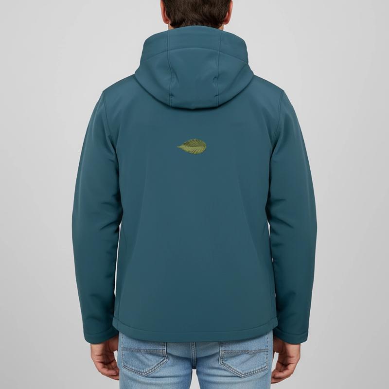 Leaf Structure Olive Green Pattern Men’s Recycled Softshell Jacket Discoverer by Stanley/Stella