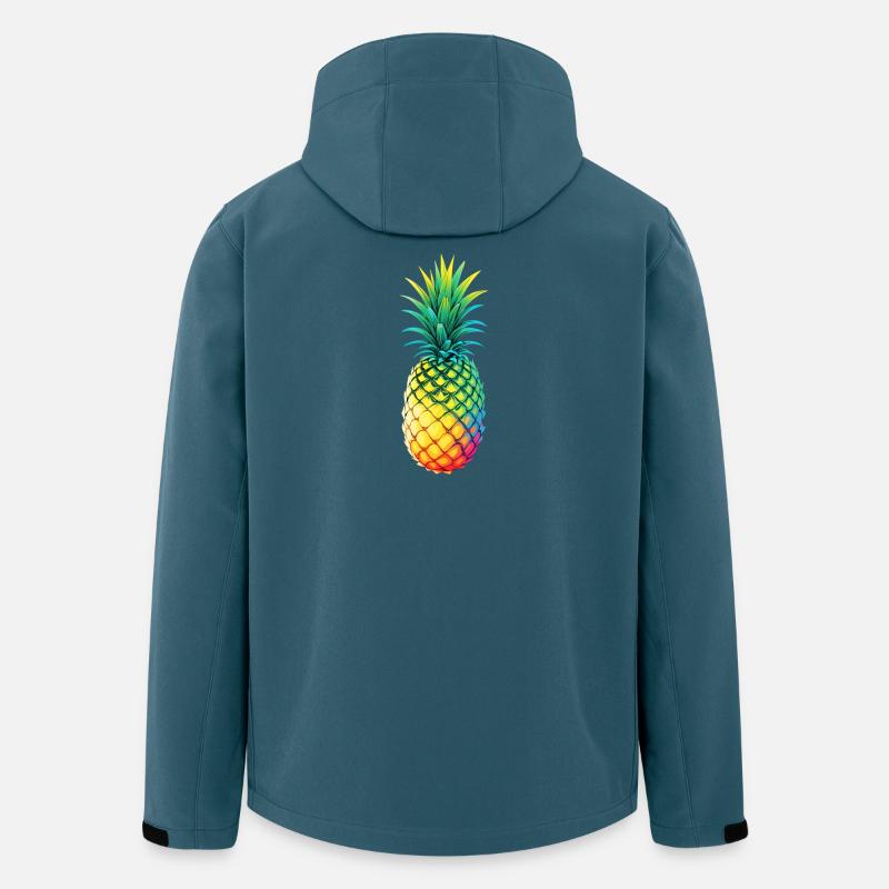 Regenbogen-Ananas Illustration - Recycelte Männer Softshell-Jacke von Stanley/Stella - Dunkles Petrol
