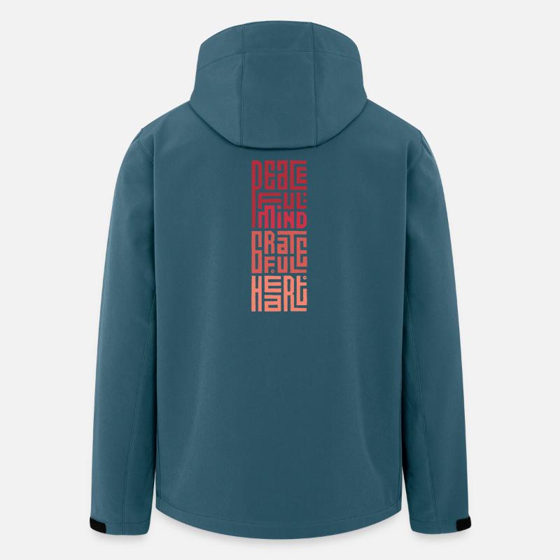 Friedlicher Geist Dankbares Herz - Recycelte Männer Softshell-Jacke von Stanley/Stella - Dunkles Petrol