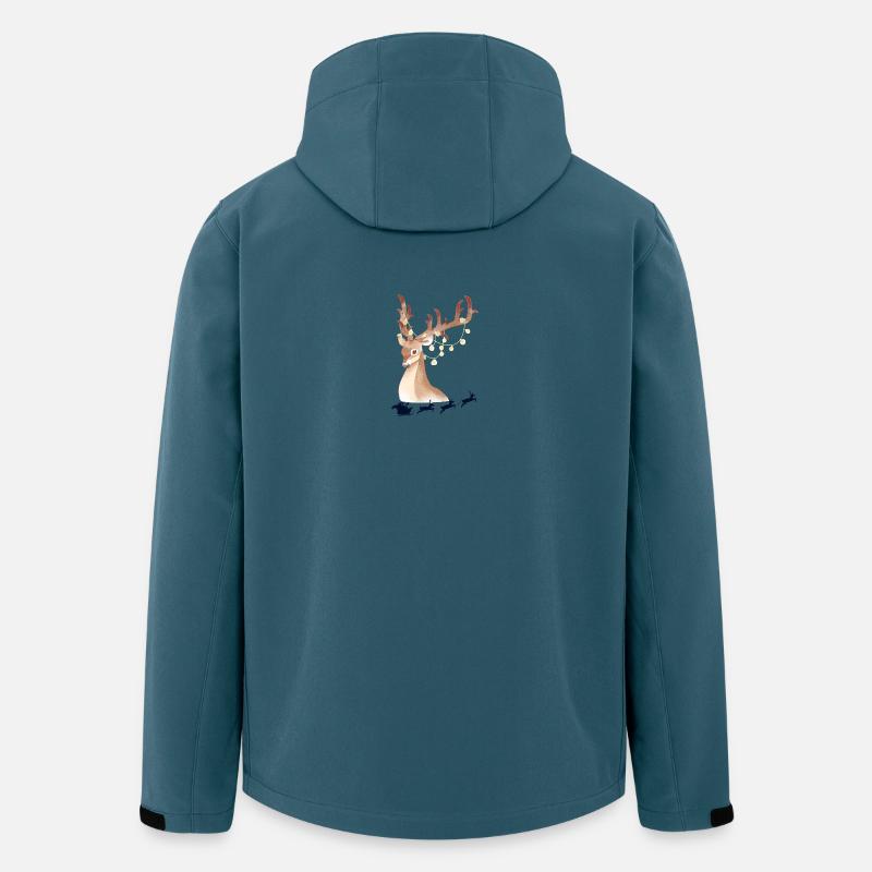 Lichter Hirsch im Winterwald - Recycelte Männer Softshell-Jacke von Stanley/Stella - Dunkles Petrol