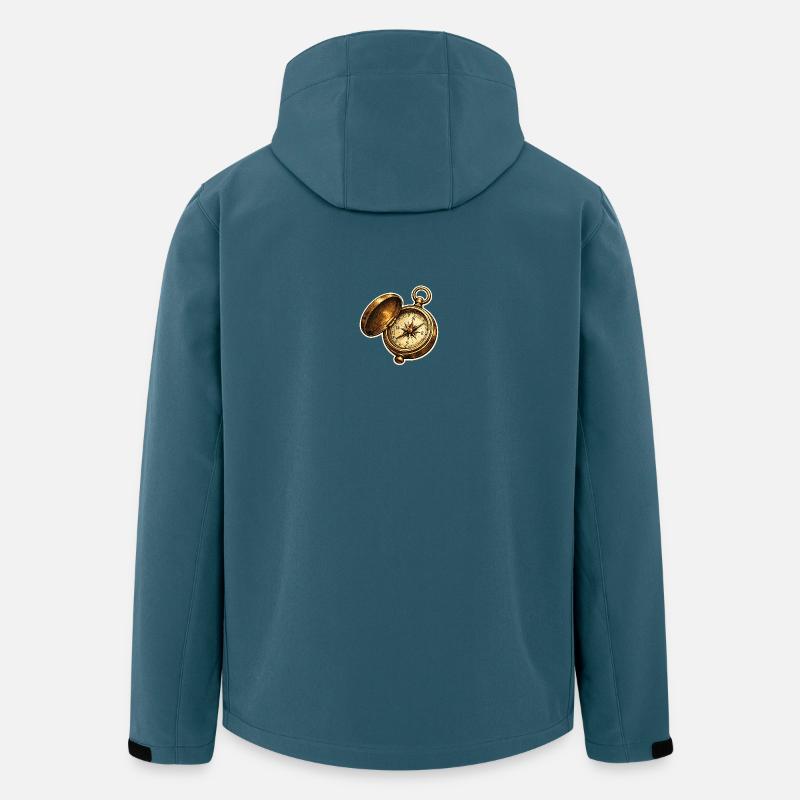 Antike Kompassuhr Abenteuer - Recycelte Männer Softshell-Jacke von Stanley/Stella - Dunkles Petrol