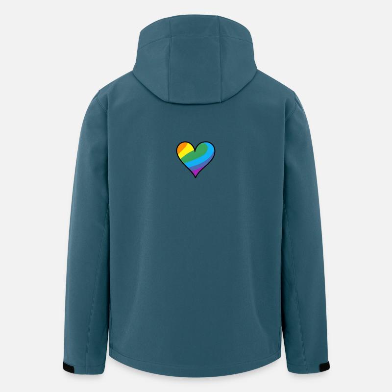 Regenbogenherz Pride Print - Recycelte Männer Softshell-Jacke von Stanley/Stella - Dunkles Petrol