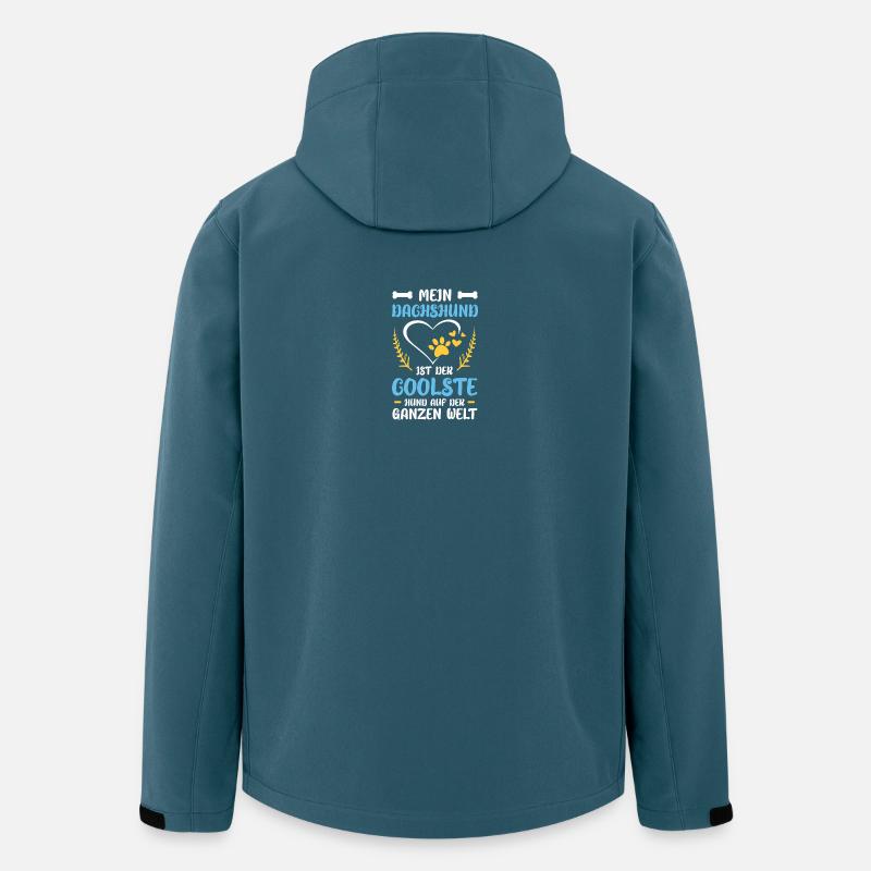 Mein Dackelherz: Der coolste Hund - Recycelte Männer Softshell-Jacke von Stanley/Stella - Dunkles Petrol