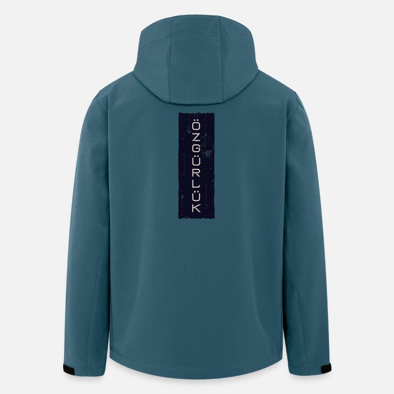 Freiheit Özgürlük - Recycelte Männer Softshell-Jacke von Stanley/Stella - Dunkles Petrol