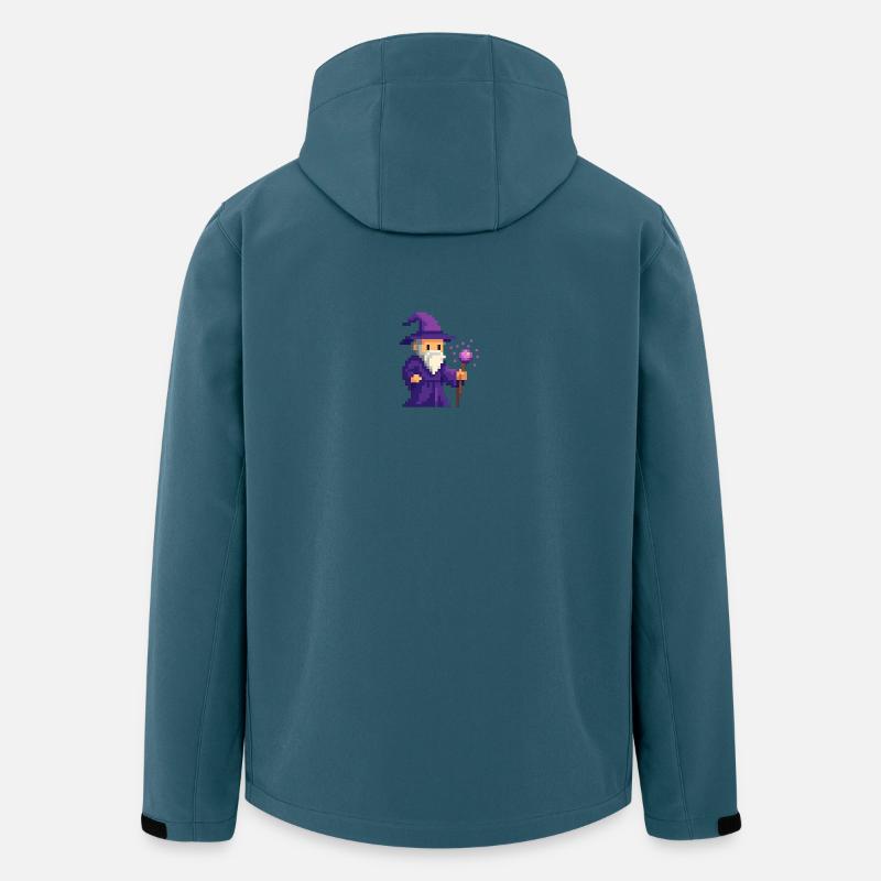 Pixel wizard dans le scintillement violet - Veste softshell homme en polyester recyclé Stanley/Stella - bleu pétrole foncé